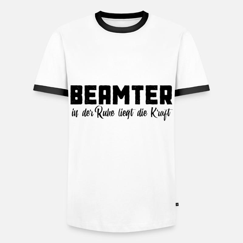 Beamter - Männer Kontrast-T-Shirt - Weiß/Schwarz