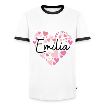 J’adore Emilia - T-shirt contrasté Homme - blanc/noir - Devant - AI Model Female 172 light (172cm) & AI Model Male 178 dark (178cm)