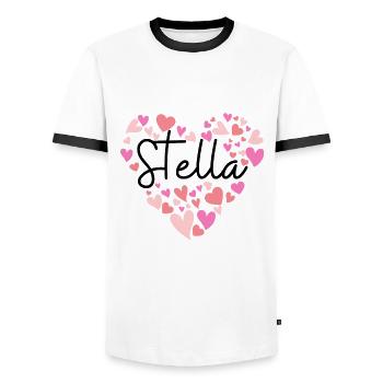 J’adore Stella - T-shirt contrasté Homme - blanc/noir - Devant - AI Model Female 172 light (172cm) & AI Model Male 178 dark (178cm)