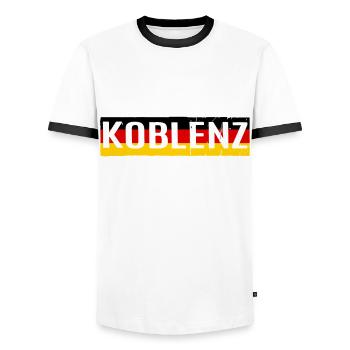 KOBLENZ GERMANY FLAG FLAG GERMANY - Men's Ringer Shirt - white/black - Front - AI Model Female 172 light (172cm) & AI Model Male 178 dark (178cm)