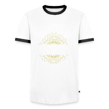 L'homme le mythe la légende - Cadeau Nathan. - T-shirt contrasté Homme - blanc/noir - Devant - AI Model Female 172 light (172cm) & AI Model Male 178 dark (178cm)