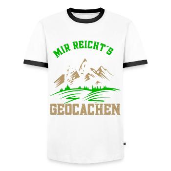 Mir reichts ich geh Geocachen white - Männer Kontrast-T-Shirt - Weiß/Schwarz - Vorne - AI Model Female 172 light (172cm) & AI Model Male 178 dark (178cm)