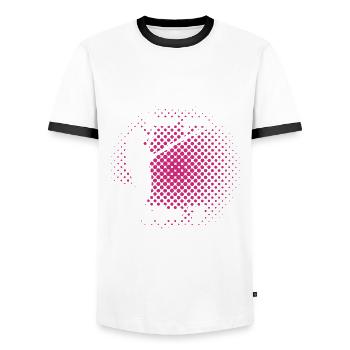 Pêcheur Drôle pêche Pêche à la mouche Poisson - T-shirt contrasté Homme - blanc/noir - Devant - AI Model Female 172 light (172cm) & AI Model Male 178 dark (178cm)