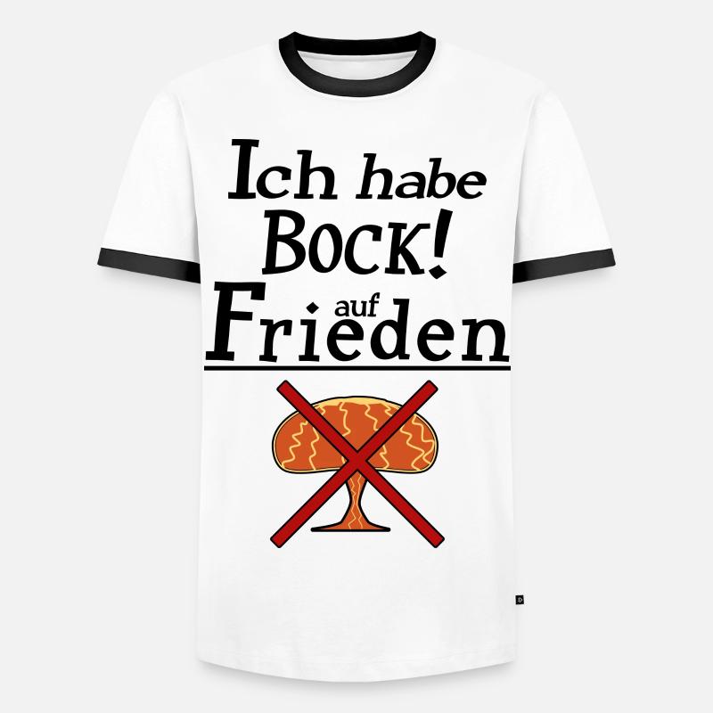 Ich habe Bock auf Frieden - Männer Kontrast-T-Shirt - Weiß/Schwarz