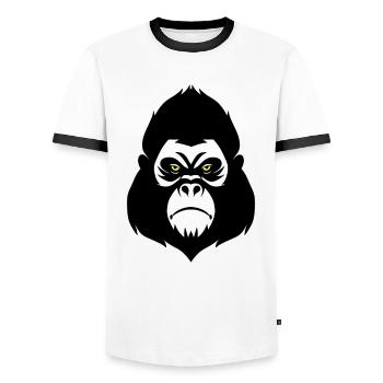 Gorilla - Männer Kontrast-T-Shirt - Weiß/Schwarz - Vorne - AI Model Female 172 light (172cm) & AI Model Male 178 dark (178cm)