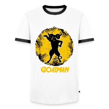 Goatman Sheepsquatch Cryptid Monstre Animal Cadeau - T-shirt contrasté Homme - blanc/noir - Devant - AI Model Female 172 light (172cm) & AI Model Male 178 dark (178cm)