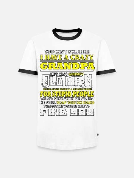 Crazy Grandpa Oldman Google Grandfather Pap Gift - Men's Ringer Shirt - white/black