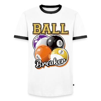 Pool Billiards Billiard Game Cue Sports Cool Gift - Men's Ringer Shirt - white/black - Front - AI Model Female 172 light (172cm) & AI Model Male 178 dark (178cm)
