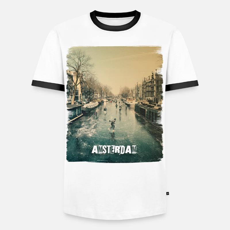Amsterdam - Men's Ringer Shirt - white/black