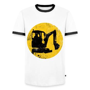 Excavator Power Shovel Toddler Digger Boys Gift - Men's Ringer Shirt - white/black - Front - AI Model Female 172 light (172cm) & AI Model Male 178 dark (178cm)