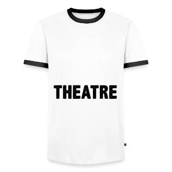 Actor Theatre Voice Gift - Men's Ringer Shirt - white/black - Front - AI Model Female 172 light (172cm) & AI Model Male 178 dark (178cm)