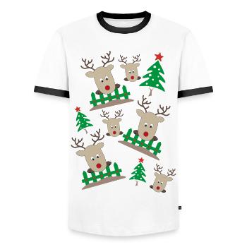 Weihnachten - Männer Kontrast-T-Shirt - Weiß/Schwarz - Vorne - AI Model Female 172 light (172cm) & AI Model Male 178 dark (178cm)