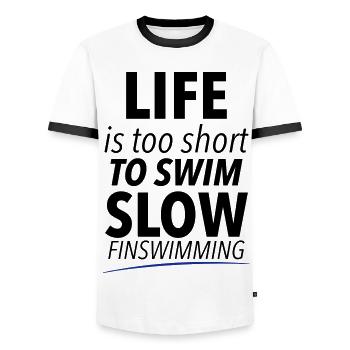 Baignade fine - T-shirt contrasté Homme - blanc/noir - Devant - AI Model Female 172 light (172cm) & AI Model Male 178 dark (178cm)