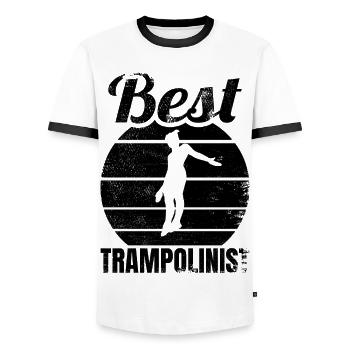 Bester Trampolinspringer - Männer Kontrast-T-Shirt - Weiß/Schwarz - Vorne - AI Model Female 172 light (172cm) & AI Model Male 178 dark (178cm)