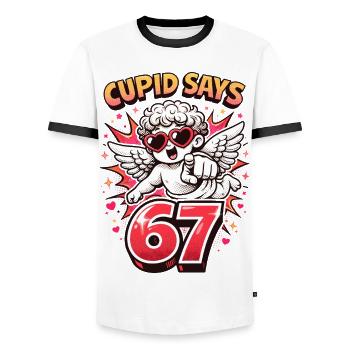 Cupid Days 67 Liebe Valentinstag Geschenk Süß - Männer Kontrast-T-Shirt - Weiß/Schwarz - Vorne - AI Model Female 172 light (172cm) & AI Model Male 178 dark (178cm)