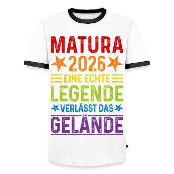 Matura 2026: Real legend leaves the site - Men's Ringer Shirt - white/black - Front - AI Model Female 172 light (172cm) & AI Model Male 178 dark (178cm)