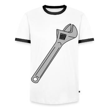 Clé à molette Clé à molette Anglais - T-shirt contrasté Homme - blanc/noir - Devant - AI Model Female 172 light (172cm) & AI Model Male 178 dark (178cm)
