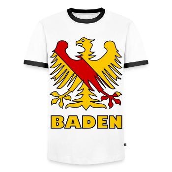 Das schöne Baden im Süden - Männer Kontrast-T-Shirt - Weiß/Schwarz - Vorne - AI Model Female 172 light (172cm) & AI Model Male 178 dark (178cm)