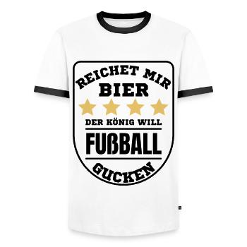 Football Football funny saying Germany - Men's Ringer Shirt - white/black - Front - AI Model Female 172 light (172cm) & AI Model Male 178 dark (178cm)