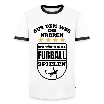 Football Football funny saying Germany - Men's Ringer Shirt - white/black - Front - AI Model Female 172 light (172cm) & AI Model Male 178 dark (178cm)