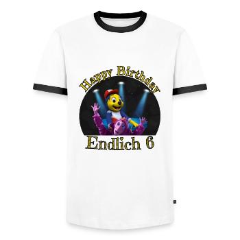 Geburtstag 6 Jahre Happy Birthday - Männer Kontrast-T-Shirt - Weiß/Schwarz - Vorne - AI Model Female 172 light (172cm) & AI Model Male 178 dark (178cm)