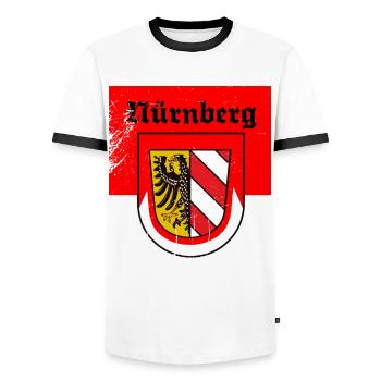 Nürnberg Fürth Erlangen die Frankenmetropole - Männer Kontrast-T-Shirt - Weiß/Schwarz - Vorne - AI Model Female 172 light (172cm) & AI Model Male 178 dark (178cm)