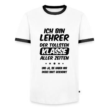 Lehrer der tollsten Klasse, Geschenk Klassenlehrer - Männer Kontrast-T-Shirt - Weiß/Schwarz - Vorne - AI Model Female 172 light (172cm) & AI Model Male 178 dark (178cm)