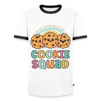 Cookie Squad Funny Matching For Girls Cookie Lover - Men's Ringer Shirt - white/black - Front - AI Model Female 172 light (172cm) & AI Model Male 178 dark (178cm)
