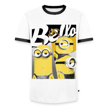 Minions Bello In Cool Design With Banana - Men's Ringer Shirt - white/black - Front - AI Model Female 172 light (172cm) & AI Model Male 178 dark (178cm)