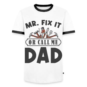 M. Corrigez-le - T-shirt contrasté Homme - blanc/noir - Devant - AI Model Female 172 light (172cm) & AI Model Male 178 dark (178cm)