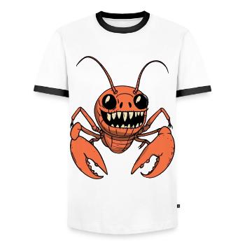 Homard Crabe Halloween Zombie - T-shirt contrasté Homme - blanc/noir - Devant - AI Model Female 172 light (172cm) & AI Model Male 178 dark (178cm)