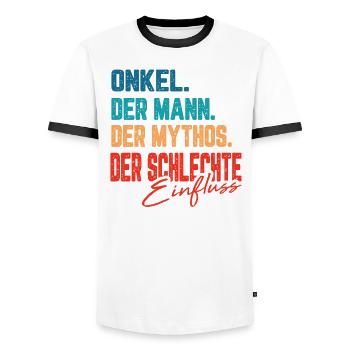 Onkel Bester Schlechter Einfluss Pate Geschenk - Männer Kontrast-T-Shirt - Weiß/Schwarz - Vorne - AI Model Female 172 light (172cm) & AI Model Male 178 dark (178cm)