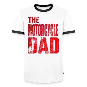Motorrad Papa Biker Bike Spruch Walking Geschenk - Männer Kontrast-T-Shirt - Weiß/Schwarz - Vorne - AI Model Female 172 light (172cm) & AI Model Male 178 dark (178cm)