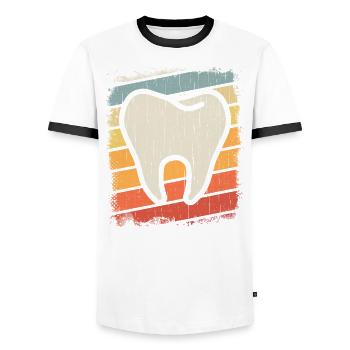Zahnarzt Doktor Zahn Zähne Dentist Spruch Geschenk - Männer Kontrast-T-Shirt - Weiß/Schwarz - Vorne - AI Model Female 172 light (172cm) & AI Model Male 178 dark (178cm)