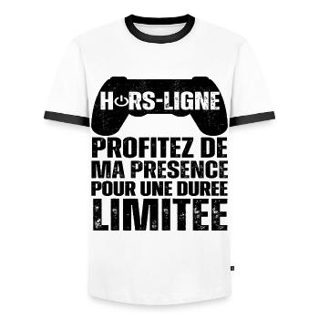 Hors-ligne cadeau pour gamer humour gaming cadeau - T-shirt contrasté Homme - blanc/noir - Devant - AI Model Female 172 light (172cm) & AI Model Male 178 dark (178cm)
