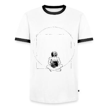 Nerd - Männer Kontrast-T-Shirt - Weiß/Schwarz - Vorne - AI Model Female 172 light (172cm) & AI Model Male 178 dark (178cm)
