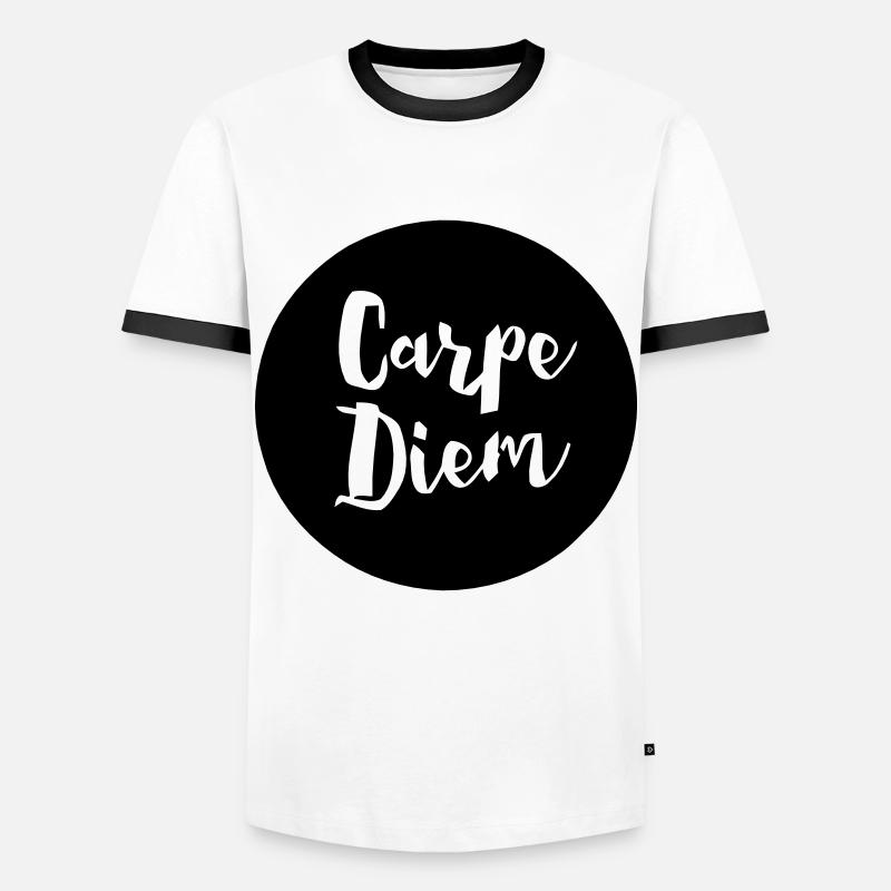 Carpe Diem - Männer Kontrast-T-Shirt - Weiß/Schwarz