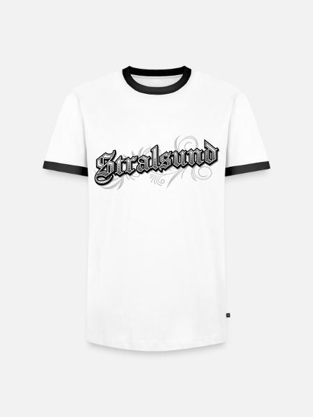 Stralsund East Germany Vintage Look - Men's Ringer Shirt - white/black