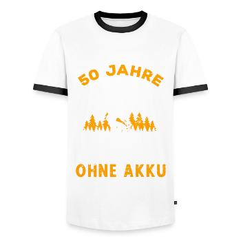 Geburtstag 50. Geburtstag 50 Jahre Geschenkidee - Männer Kontrast-T-Shirt - Weiß/Schwarz - Vorne - AI Model Female 172 light (172cm) & AI Model Male 178 dark (178cm)