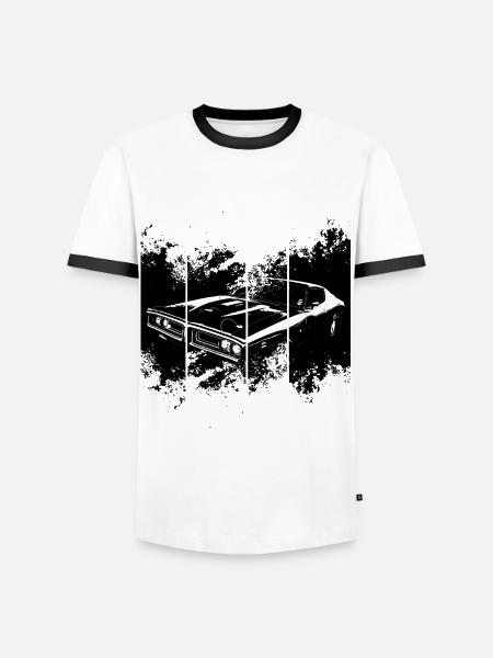 Muscle Car - Men's Ringer Shirt - white/black