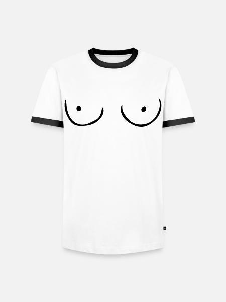 Tits - Men's Ringer Shirt - white/black