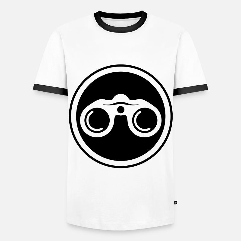 Binoculars Icon - Men's Ringer Shirt - white/black