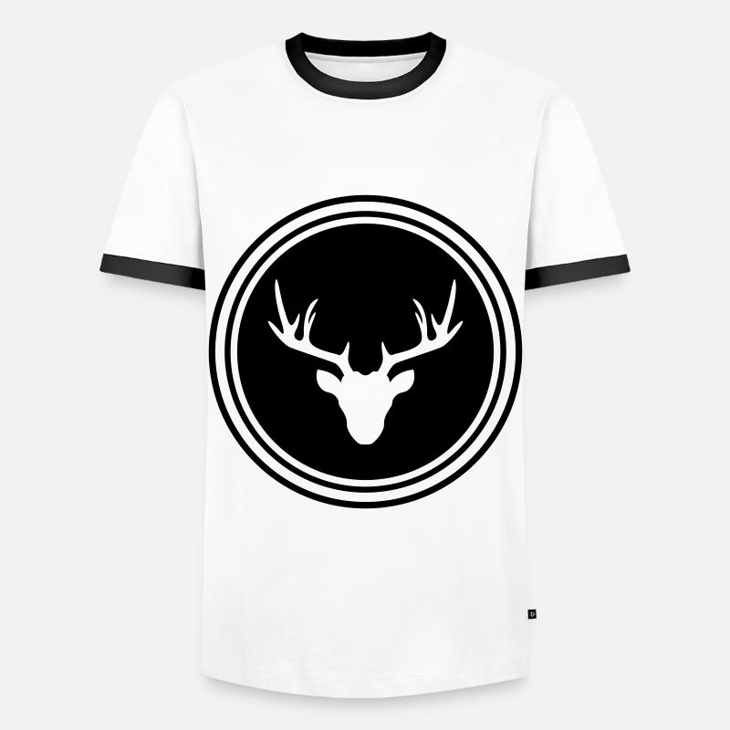 Deer Deer icon - Men's Ringer Shirt - white/black
