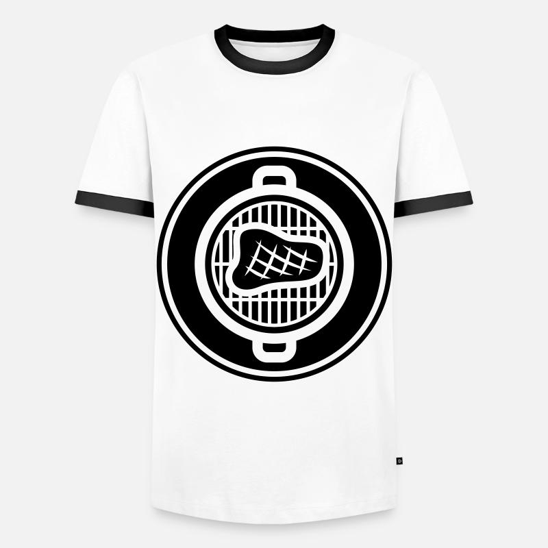 Steak Fleisch - Männer Kontrast-T-Shirt - Weiß/Schwarz
