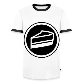 Cake cheesecake - Men's Ringer Shirt - white/black - Front - AI Model Female 172 light (172cm) & AI Model Male 178 dark (178cm)