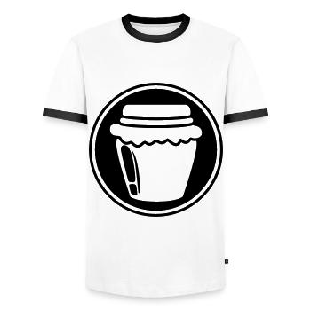 Symbole de confiture de miel - T-shirt contrasté Homme - blanc/noir - Devant - AI Model Female 172 light (172cm) & AI Model Male 178 dark (178cm)