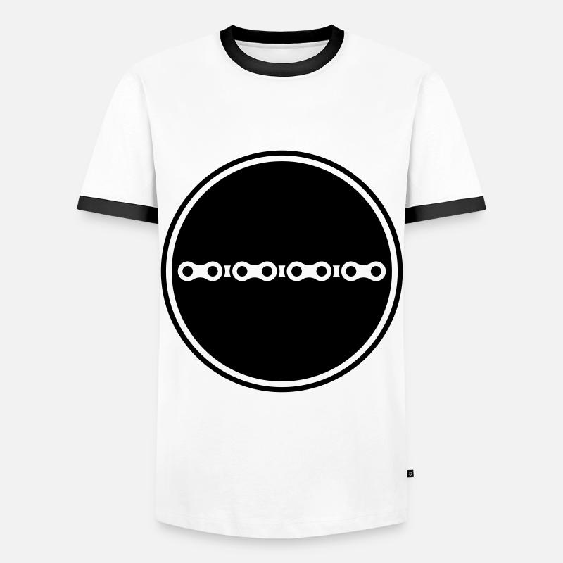 Bicycle Chain - Men's Ringer Shirt - white/black