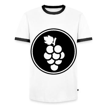 grapes - Men's Ringer Shirt - white/black - Front - AI Model Female 172 light (172cm) & AI Model Male 178 dark (178cm)