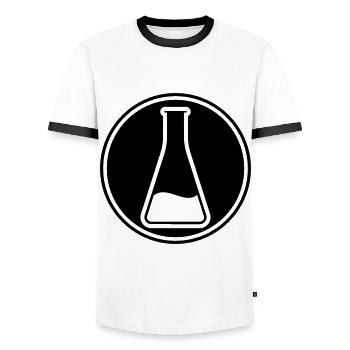 Icône de tube à essai - T-shirt contrasté Homme - blanc/noir - Devant - AI Model Female 172 light (172cm) & AI Model Male 178 dark (178cm)