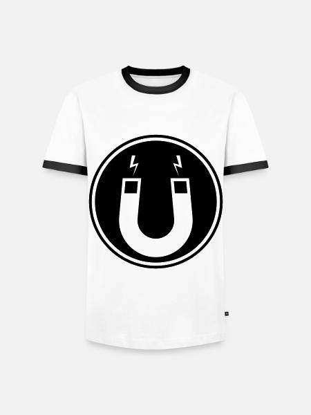 Horseshoe magnet - Men's Ringer Shirt - white/black